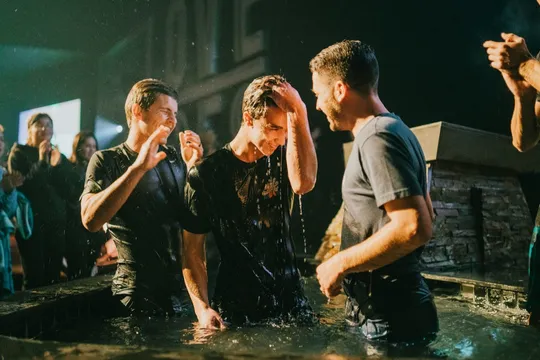 Member celebrating baptism Sunday